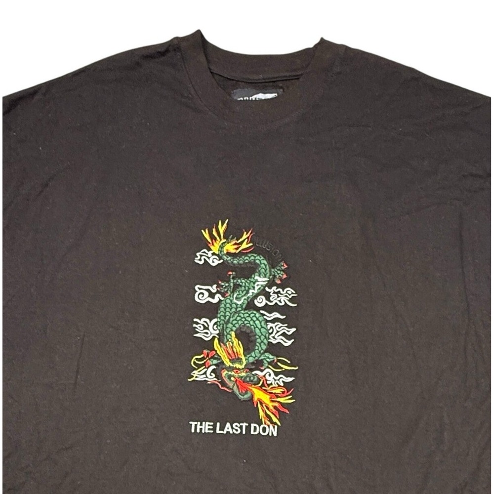 VTG Illusion XXL Sports Black Long Sleeve Dragon Graphic T Shirt Mens 3XL